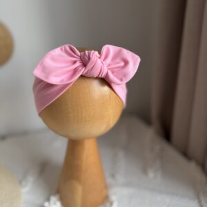 Opaska PIN UP z cienkiej dresówki w różowym kolorze